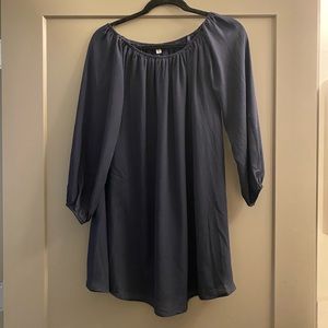 Off the shoulder navy blue dress